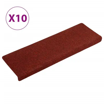 Produktbild von Stufenmatten Selbstklebend 10 Stk. 65x21x4 cm Bordeauxrot Rechteckiger Rand