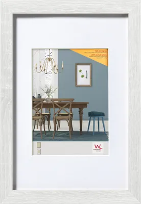 Zdjęcie produktu dla Walther Drewniana ramka Fiorito 30 x 40 cm, biała, z passe-partout