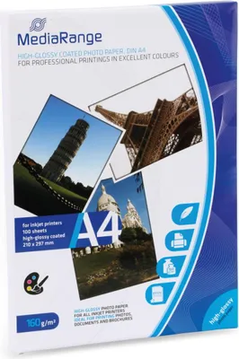Produktbild von MediaRange Foto Papier hochglänzend A4 160g 100 Blatt
