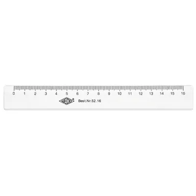 Immagine prodotto di WEDO Lineal 16 cm, Tuschkante, geprägte Zentimeter Kunststof