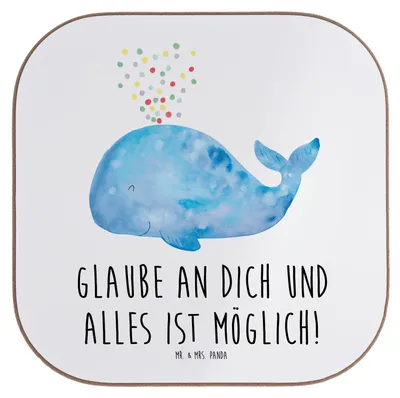 Produktbild von Mr. & Mrs. Panda unterleger Vertrauen in eigene Fähigkeiten haben - Weiß - Geschenk, Untersetzer für Gläser, Holzuntersetzer, Vertrauem, Geschenkideen, Trost, Kaffee