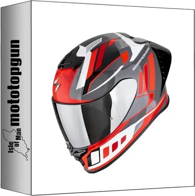 Produktbild von Scorpion Integralhelm EXO-R1 EVO II AIR in Grau, Weiß und Rot, Größe XS