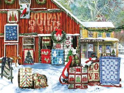 Obrázek produktu pro SunsOut Puzzle Tom Wood - Holiday Quilts - 1000 dílků puzzle