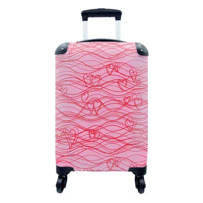 Produktbild von MuchoWow® Koffer Handgepäck Trolley Rollkoffer Kleine Reisekoffer mit 4 Rollen - Valentinstag - Gestaltung - Liebe - Cabin Size < 55x40x23 cm & 55x40x20 cm - Fotokoffer - Kabinenkoffer - Boardgepäck - Reise-Box - Reisekoffer - Reisegepäck - Koffer mit Bild - Trolley für Kinder