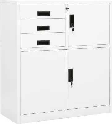 Obrázok produktu pre vidaXL Kancelárska skriňa biela 90x40x102 cm Oceľ