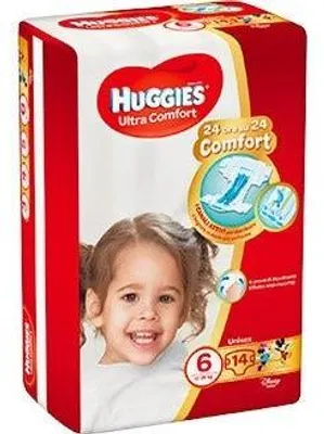 Obrázok produktu pre Huggies Ultra Comfort, Chlapec / dievča, Plienky so zapínaním na pásik, 16 kg, 30 kg, Viacfarebný, Deň a noc
