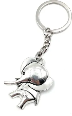 Produktbild von Onwomania Elefant mit großem Schlüsselanhänger Metall Glücksbringer in Alu Geschenkbox, ideal zum Verschenken