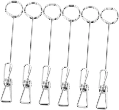 Produktbild von 6-teiliges Set doppelseitiger Tischkartenhalter für Fotos, Tischnummernhalter für Hochzeiten, Metallclips