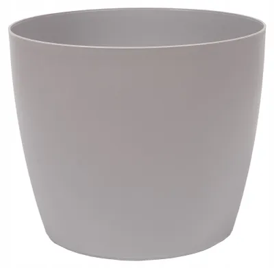 Produktbild von Grauer Übertopf aus recyceltem Kunststoff, 19 cm, matt, für innen & außen