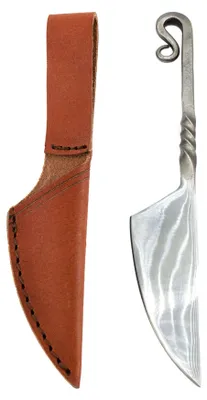 Produktbild von handgeschmiedetes Mittelalter Messer mit tordiertem Griff Edelstahl