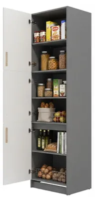 Produktbild von Moiolaa - Küchenschrank, 60x58x215h cm Weiß, 5 Regalböden
