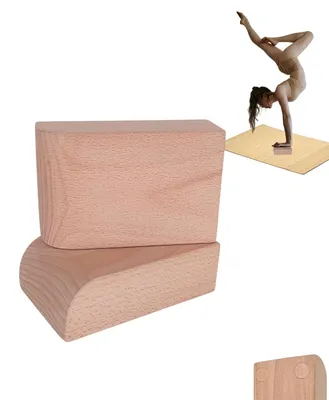 Image de Omgoods - Coussinets d'équilibre en bois BalanceBlocks - Support ergonomique pour le yoga et la gymnastique
