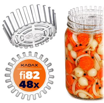 Produktbild von KADAX Gärgewicht für Einmachgläser "Altedo", Kunststoff Gärdeckel, Küchenzubehör, 82 mm, 48 Stück