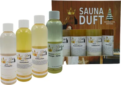 Produktbild von Saunaaufguss Weihnachtsdüfte Set 4x250ml Sauna Duft Konzentrat