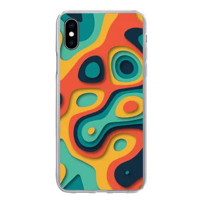 Produktbild von MuchoWow® Handyhülle Schutzhülle Hülle für iPhone Xs Kreis - Muster - Farben Silikon Softcase Handy Hülle - Handytasche