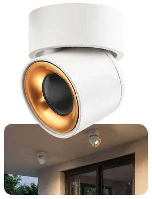 Produktbild von SSC-LUXon AYONA Aufbaustrahler IP54 weiß gold schwenkbar mit GU10 Fassung - Deckenspots Wohnzimmerlampe ohne Leuchtmittel - Spot für Innen & Außen