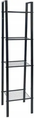 Image de Etagère en métal noir 148x37,2x34,5cm 4 étagères en acier peint