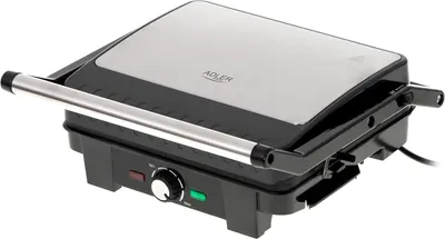 Produktbild von JUNG ADLER AD3051 Kontaktgrill, XL Doppel Grillfläche 1392 cm², 180° neigbare Platten, Temperaturregler, Tischgrill elektrisch, Elektrogrill 2800W