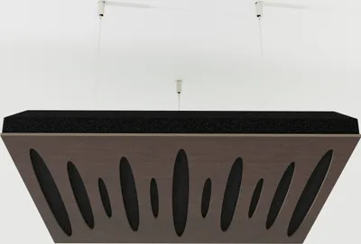 Productafbeelding van Set van 4 akoestische plafondpanelen PULSAR-C, 50x50x5 cm, Wenge-hout – inclusief montageset