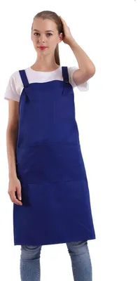 Productafbeelding van Schort met zak, verstelbaar, voor dames en heren, in de kleur saffierblauw