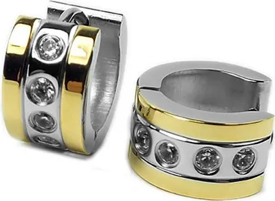 Produktbild von Creolen Damen Ohrschmuck Edelstahl Bicolor - 21275