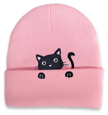 Produktbild von Katzenmütze Mädchen Winter Beanie Lila Katzenohren Strickmütze
