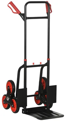 Produktbild von Moonbite Treppensteiger Sackkarre 6 Räder, klappbar bis 120 kg, Transportkarre mit Teleskopgriff höhenverstellbar, Treppenkarre Umzug, Stahl, Schwarz