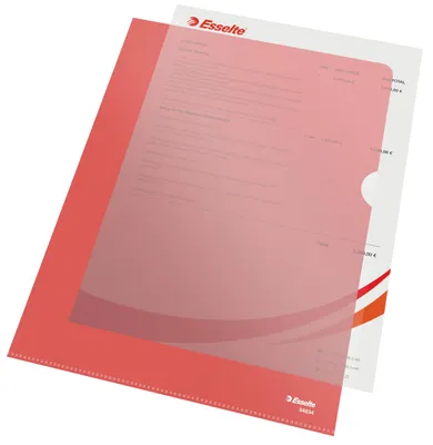 Produktbild von Esselte Sichthüllen-Set Standard Plus, 100 Stück, A4 Format, Rot mit matter Ober