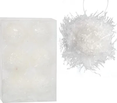 Productafbeelding van Set van 6 witte sneeuwballen van piepschuim, 6 cm diameter