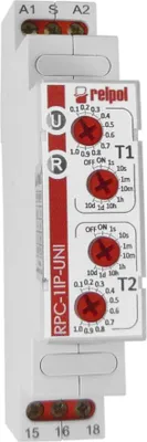 Zdjęcie produktu dla Przekaźnik czasowy 1P 12-240V Przekaźnik wielofunkcyjny Przekaźnik czasowy RPC-1IP-UNI Relpol 0455