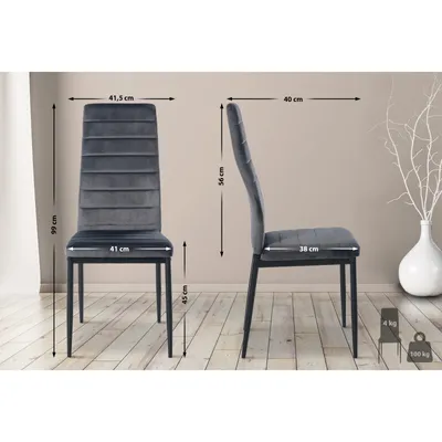 Produktbild von CLP Esszimmerstuhl Mayfair grau Material Samt
