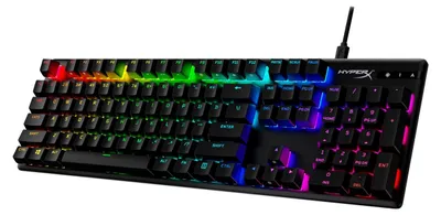Obrázok produktu pre HyperX Alloy Origins PBT HX Red – mechanická herná klávesnica, Plná veľkosť (100 %), Kábel, USB, Mechanický spínač kláves, RGB LED, Čierna