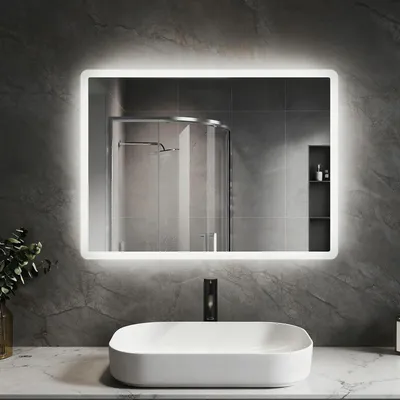 Zdjęcie produktu dla Podświetlone lustro łazienkowe z LED i aluminiową ramą