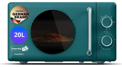 Produktbild von MEDION Retro Mikrowelle mit Grill - 20 Liter klein & kompakt - petrol