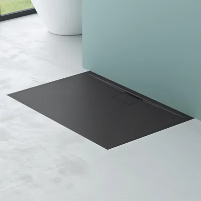 Produktbild von Mai & Mai Duschtasse Duschwanne aus Mineralguss BxTxH: 100x140x3 cm Mineralgusswanne in Anthrazit DIN-Anschlüsse Geoma07