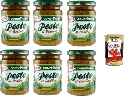 Produktbild von Berni Pesto BasilicoBasilikum-Pesto 6x135gr + Italian Gourmet polpa 400g