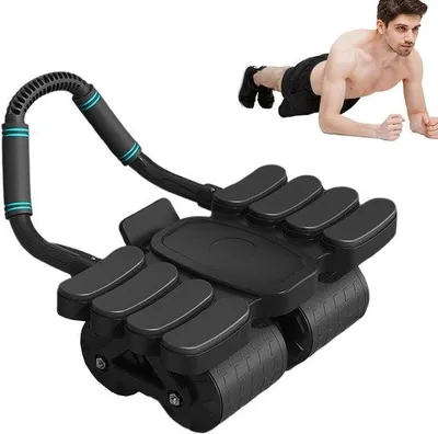 Productafbeelding van Buikwiel - Ab Roller - Buikspieroefeningen - Antislip Handgrepen - 42 x 36 x 24 cm - Zwart