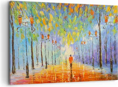 Produktbild von Bild auf Leinwand - Leinwandbild - Park Natur - 100x70cm - Wand Bild - Wanddeko - Wandbilder - Leinwanddruck - Bilder - Kunstdruck - Wanddekoration - Leinwand bilder - Wandkunst - AA100x70-3507