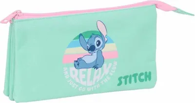 Produktbild von Dreifaches Mehrzweck-Etui Stitch grün 22 x 12 x 3 cm