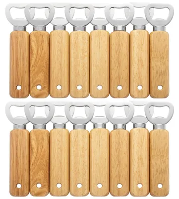 Produktbild von Flaschenöffner Flaschenöffner Bieröffner - Holzgriff - Edelstahl - 16 Stück - Gravierbar