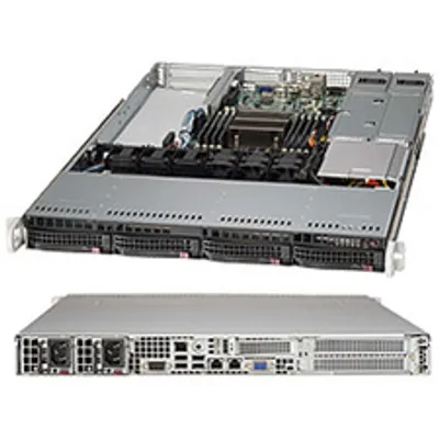 Produktbild von Supermicro SC815TQ-R700WB, Rack, Server, Schwarz, EATX, 1U, HDD, LAN, Leistung