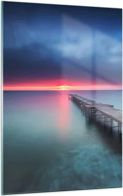 Produktbild von Bilder auf glas - Einteilig - Brücke Meer Landschaft - 50x70cm - Glasbilder - Wandbilder - Bilder - zum Aufhängen bereit - Wanddekoration aus Glas - Glas Bilder - Wandbild auf Glas - GPA50x70-4955