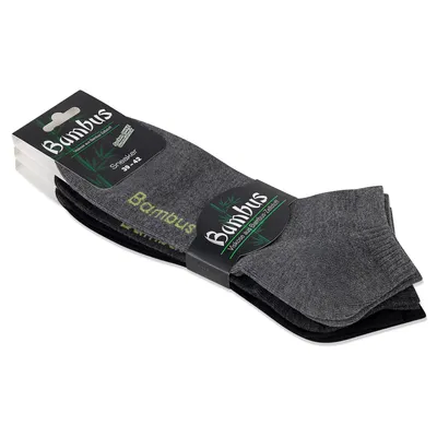 Produktbild von 6 Paar Viskose Bambus Sneaker Socken ohne Gummibund foot-art bamboo:line Damen & Herren atmungsaktiv weich 35/38 grau