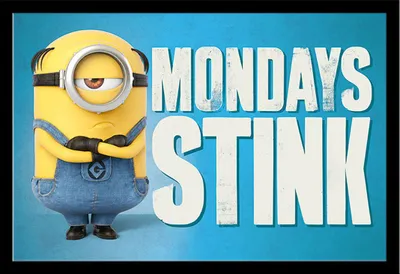 Obrázek produktu pro Despicable Me - Plakát - 3 - Pondělky smrdí + odnímatelný rám, Shinsuke® Maxi MDF černá, akrylový disk