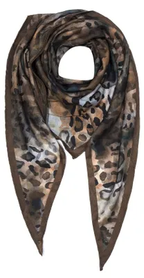 Produktbild von Faera Dreieckstuch Animalmuster Aquarelloptik Kontrastkante Größe One Size