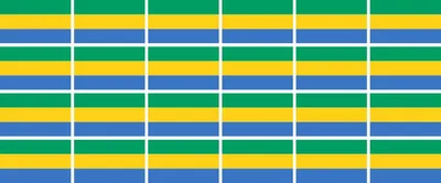 Produktbild von Mini Aufkleber Set - Pack glatt - 33x20mm - selbstklebender Sticker - Fahne - Gabun - Flagge / Banner / Standarte fürs Auto, Büro, zu Hause und die Schule - 24 Stück