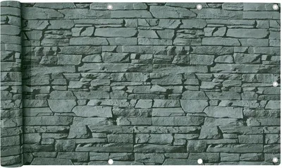 Produktbild von Balkon Sichtschutz 75 x 600 cm blickdicht Balkonverkleidung Schieferoptik PVC