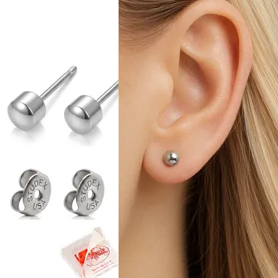 Produktbild von Medizinische Ohrstecker Erstohrstecker Kugel aus Stahl