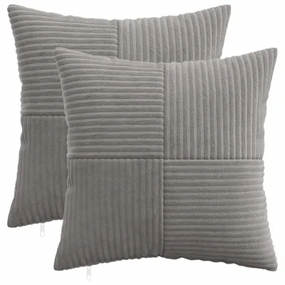 Produktbild von vidaXL Kissenbezug 2 pcs ALMELO Hellgrau 40 x 40 cm Cord