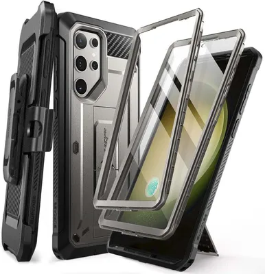 Produktbild von Supcase, Samsung Galaxy S24 Ultra stoßfeste Rundumhülle mit Ständer, Grau